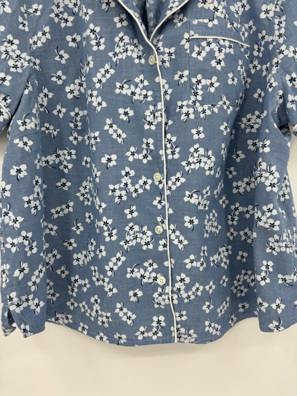 Draper James Land End Floral Chambray Pajama Set - Picture 5 of 16